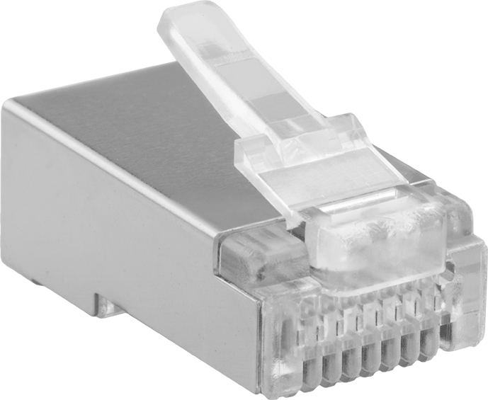 Ekranlı RJ45 Konektör, Sıkma Tipi, Kategori 5E Kablo