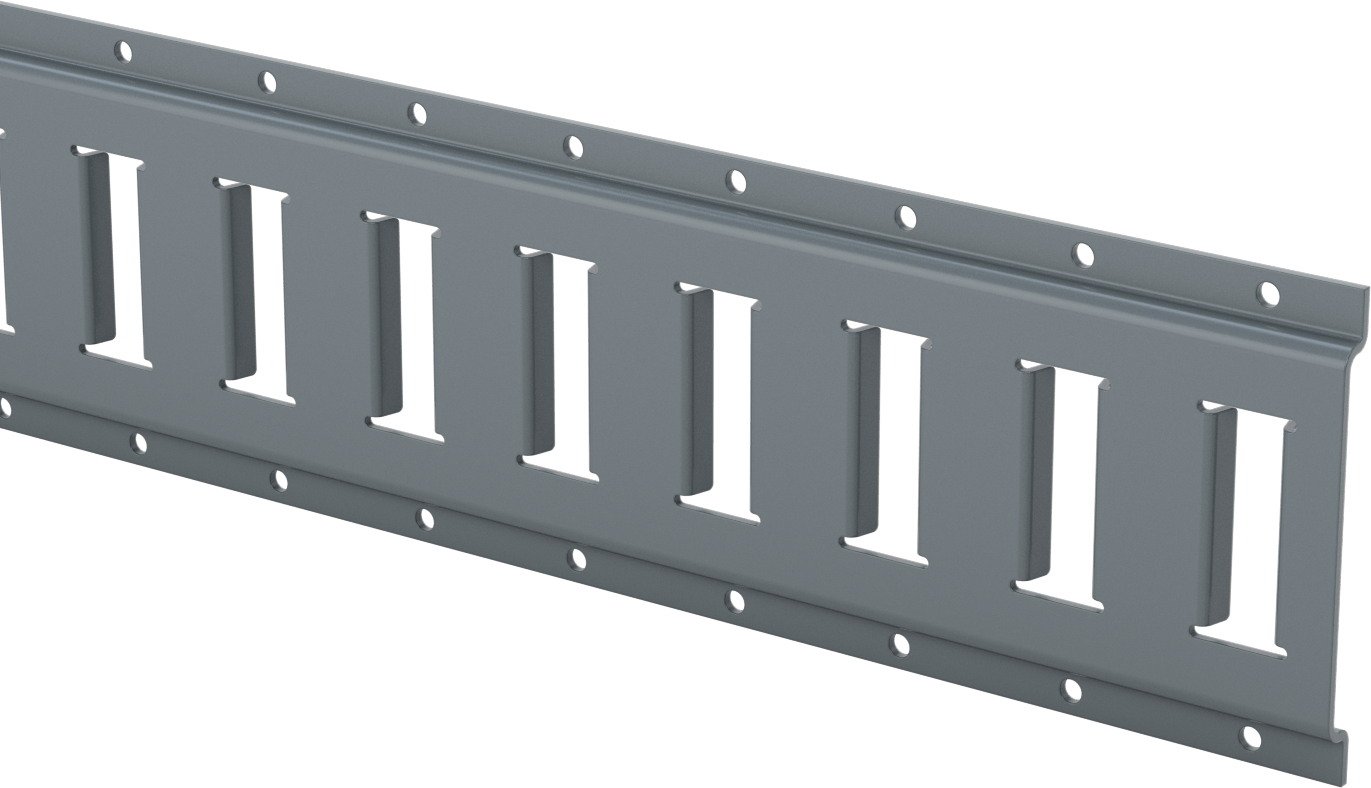 E-Track, Yatay, Toz Boyalı Çelik, 5 Fit Uzunluk