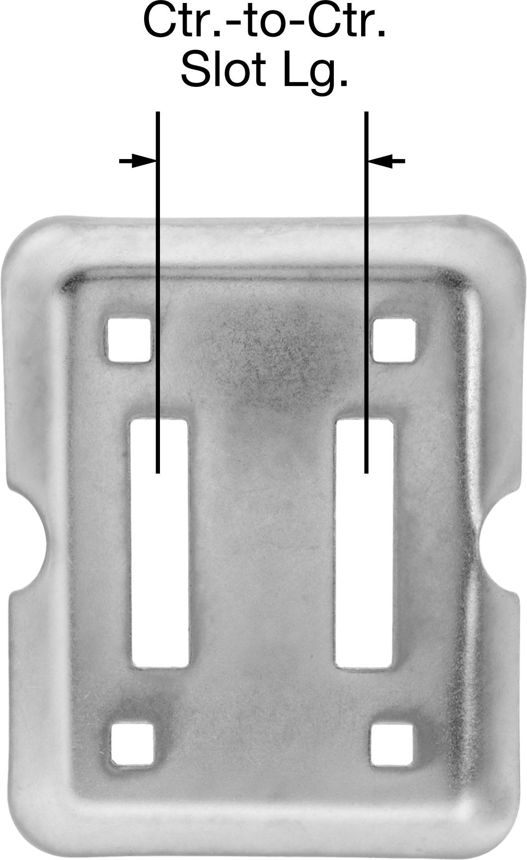 E-Track, Plaka, Çinko Kaplı Çelik, 5-1/4" Uzunluk