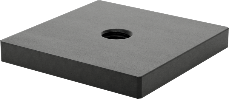 Kaynaklı Seviyeleme Montaj Plakası, 2" Kare Dış Bacak için, 3/8"-16 Diş Boyutu