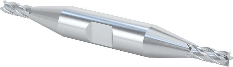 İki Freze Uçlu Kobalt Çelik Kare Uçlu Freze, 4 Kanallı, 5/32" Freze Çapı, 3-1/8" Toplam Uzunluk