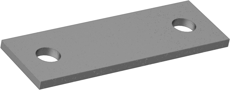 1/4"-20 Diş Boyutu için Plaka, 1-3/8" İç Çaplı Galvanizli Çelik U-Cıvata