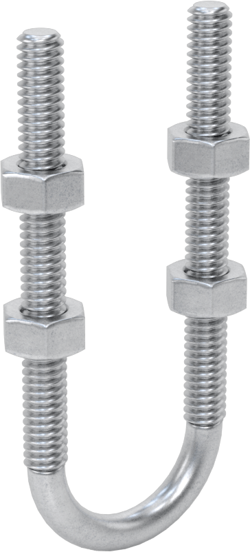 Galvanizli Çelik U Cıvatası, 1/4"-20 Diş Boyutu, 7/8" ID