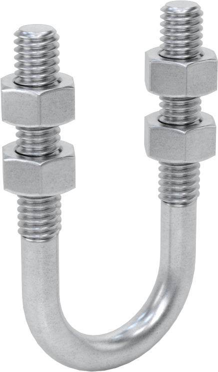 Galvanizli Çelik U Cıvatası, 5/16"-18 Diş Boyutu, 15/16" ID