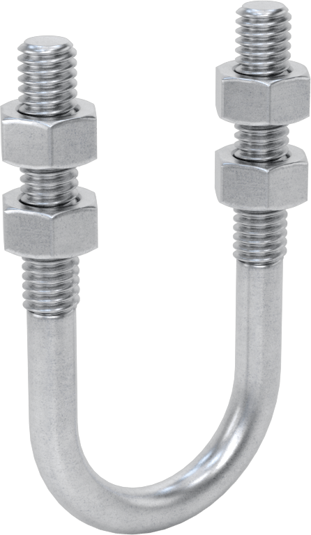 Galvanizli Çelik U Cıvatası, 5/16"-18 Diş Boyutu, 1-1/8" ID