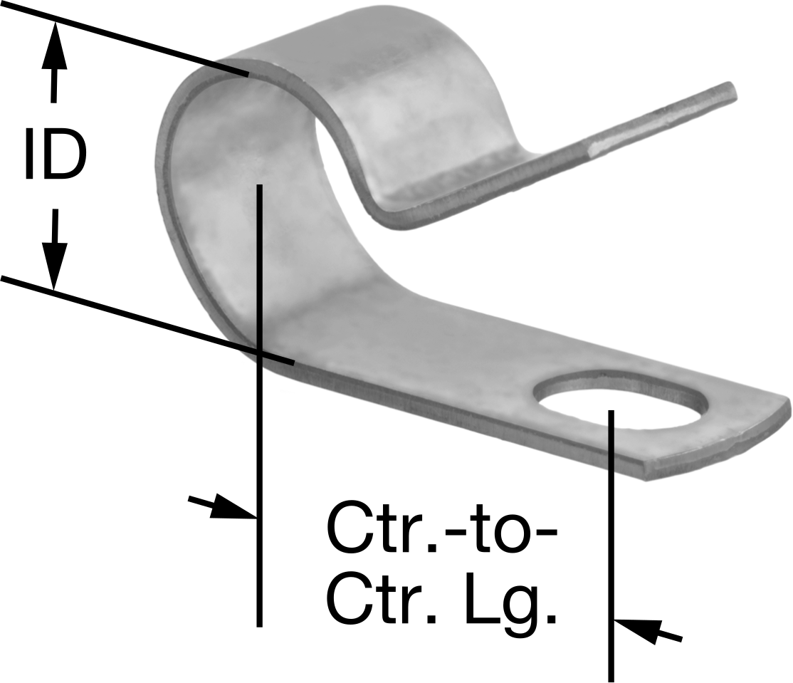 Galvanizli Çelik Halka Kelepçe, 1/2" ID, 1-1/4" Uzunluk