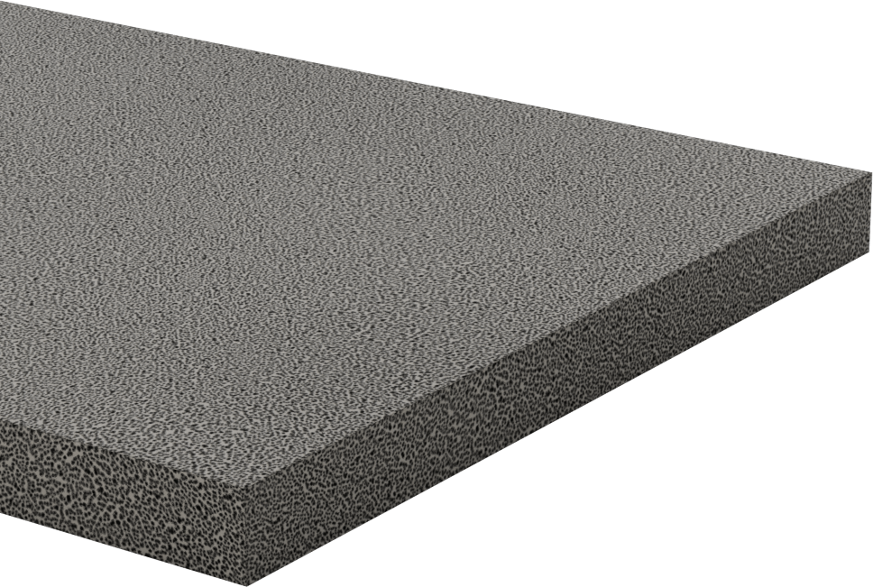 Ekstra Dayanıklı Süper Yastıklama Köpüğü, Pürüzsüz Polietilen Şerit, 6" x 48", 1/2" Kalınlık, Gri