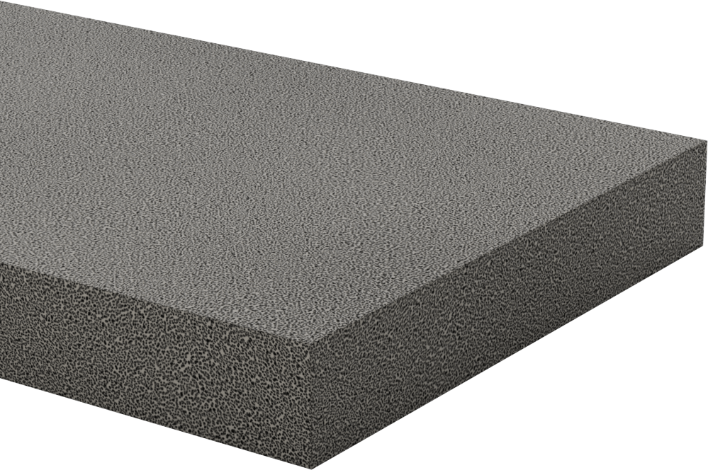Ekstra Dayanıklı Süper Yastıklama Köpüğü, Pürüzsüz Polietilen Şerit, 6" x 48", 1" Kalınlık, Gri