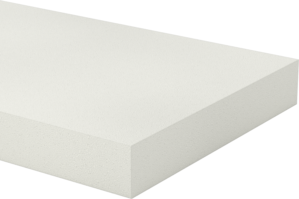 Ekstra Dayanıklı Süper Yastıklama Köpüğü, Pürüzsüz Polietilen Şerit, 6" x 48", 1" Kalınlık, Beyaz