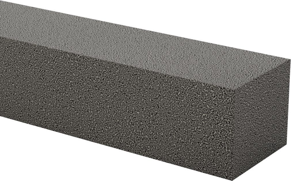 Ekstra Dayanıklı Süper Yastıklama Köpüğü, Pürüzsüz Polietilen Şerit, 2" x 48", 1,6875 inç Kalınlık, Gri