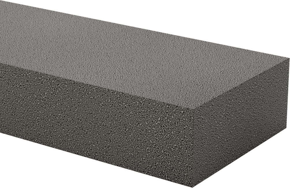 Ekstra Dayanıklı Süper Yastıklama Köpüğü, Pürüzsüz Polietilen Şerit, 4" x 48", 1,6875 inç Kalınlık, Gri