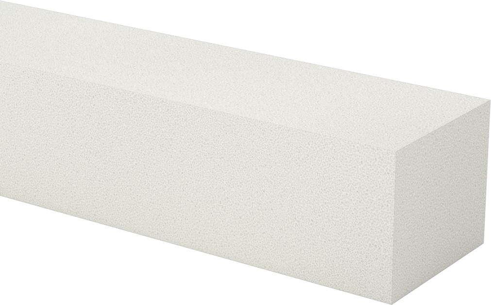 Ekstra Dayanıklı Süper Yastıklama Köpüğü, Pürüzsüz Polietilen Şerit, 2" x 48" x 1.6875", Beyaz