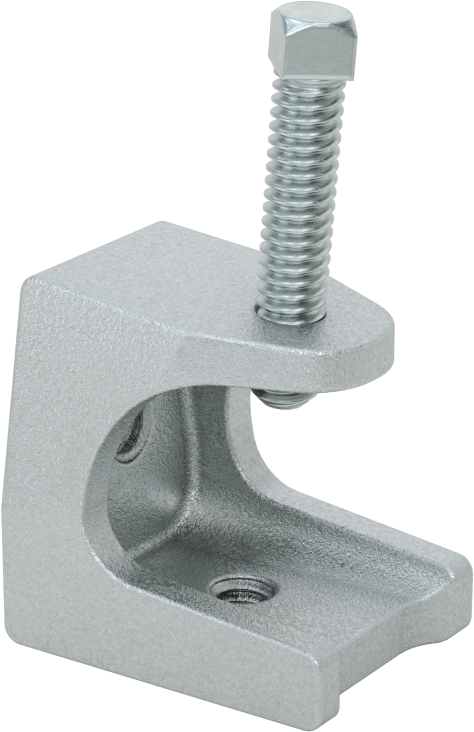 Dişli Çubuk için Kiriş Kelepçesi, Alttan Montaj, Çinko Kaplı Demir, 1/4"-20 Çubuk Boyutu için