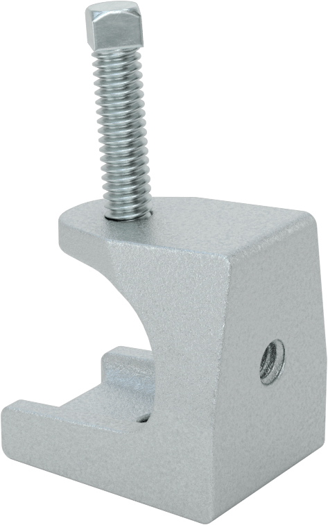 Dişli Çubuk için Kiriş Kelepçesi, Alttan Montaj, Çinko Kaplı Demir, 1/4"-20 Çubuk Boyutu için