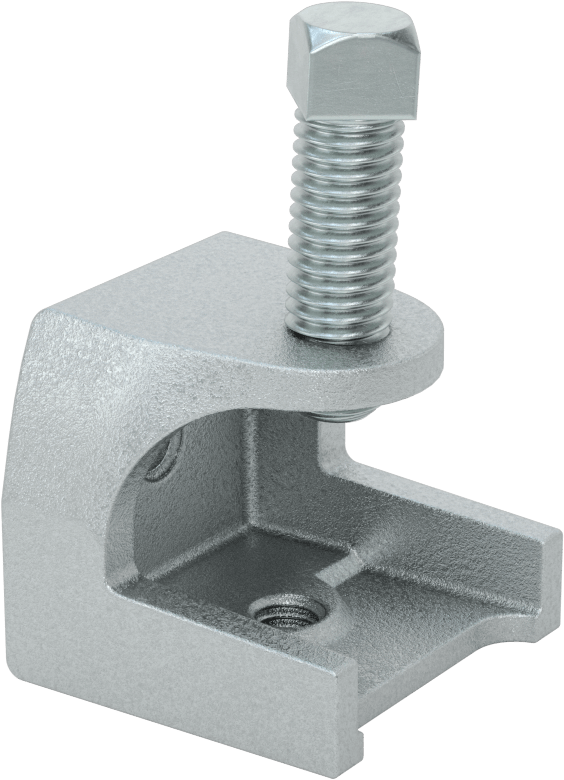 Dişli Çubuk için Kiriş Kelepçesi, Alttan Montaj, Çinko Kaplı Demir, 3/8"-16 Çubuk Boyutu için
