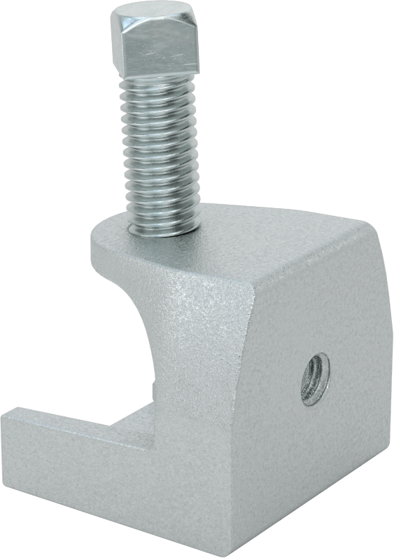 Dişli Çubuk için Kiriş Kelepçesi, Alttan Montaj, Çinko Kaplı Demir, 3/8"-16 Çubuk Boyutu için