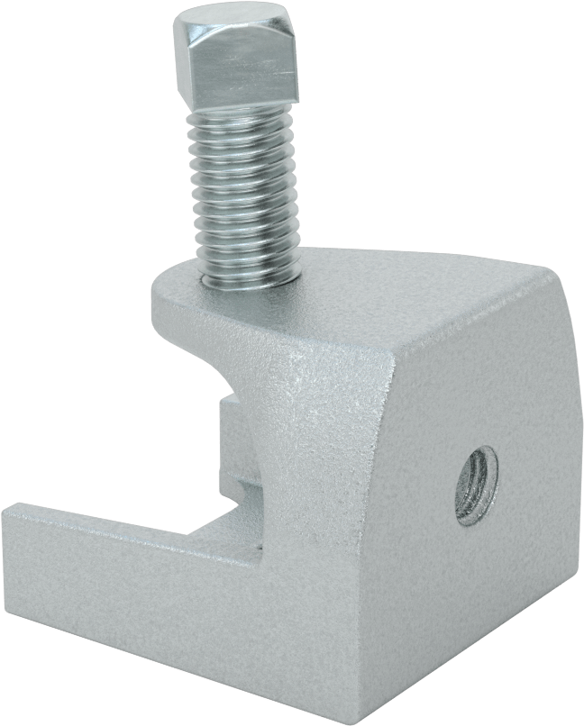 Dişli Çubuk için Kiriş Kelepçesi, Alttan Montaj, Çinko Kaplı Demir, 1/2"-13 Çubuk Boyutu için