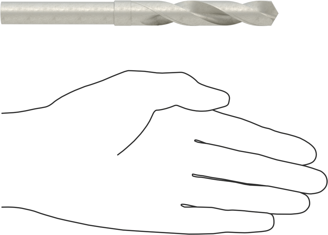 1/2" Çapında Daraltılmış Şaftlı Matkap Ucu, Kaplamasız Karbür Uçlu Çelik, 9/16" Boyut