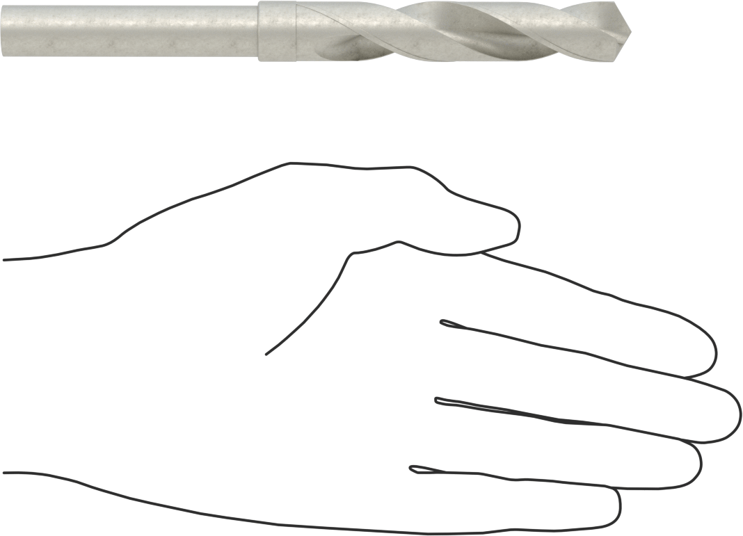 1/2" Çapında Daraltılmış Şaftlı Matkap Ucu, Kaplamasız Karbür Uçlu Çelik, 19/32" Boyut