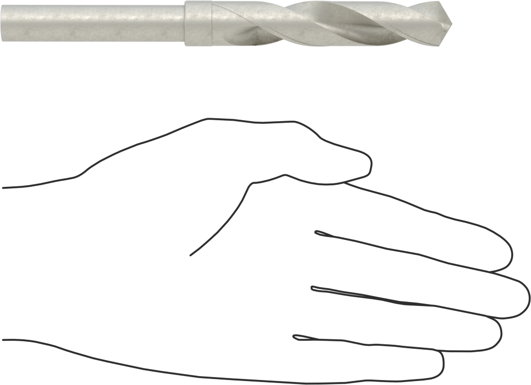 1/2" Çapında Daraltılmış Şaftlı Matkap Ucu, Kaplamasız Karbür Uçlu Çelik, 5/8" Boyut