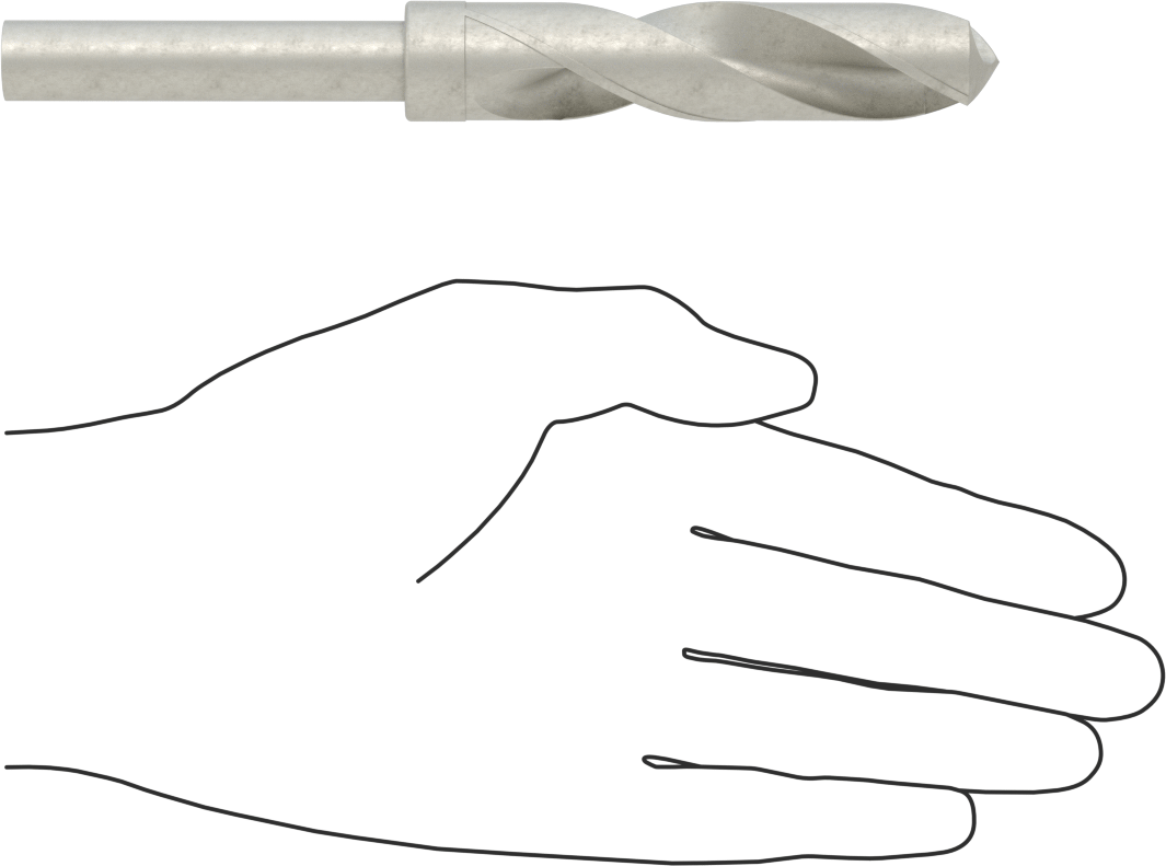 1/2" Çapında Daraltılmış Şaftlı Matkap Ucu, Kaplamasız Karbür Uçlu Çelik, 3/4" Boyut