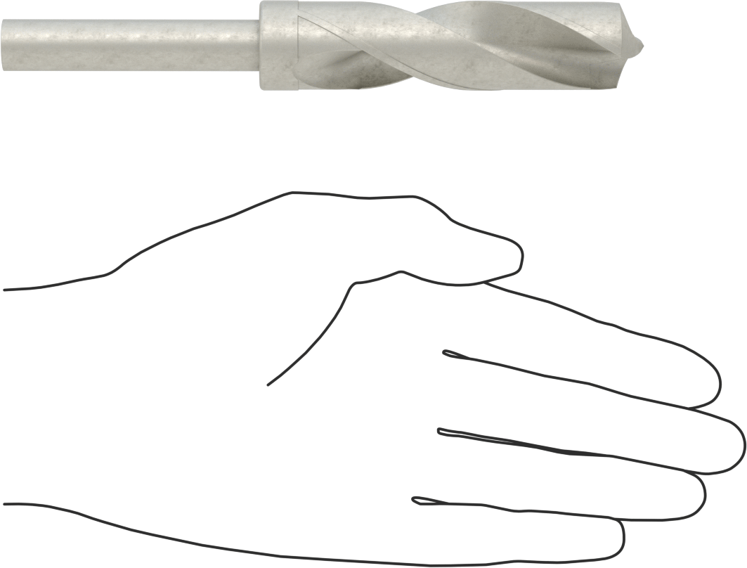 1/2" Çapında Daraltılmış Şaftlı Matkap Ucu, Kaplamasız Karbür Uçlu Çelik, 7/8" Boyut