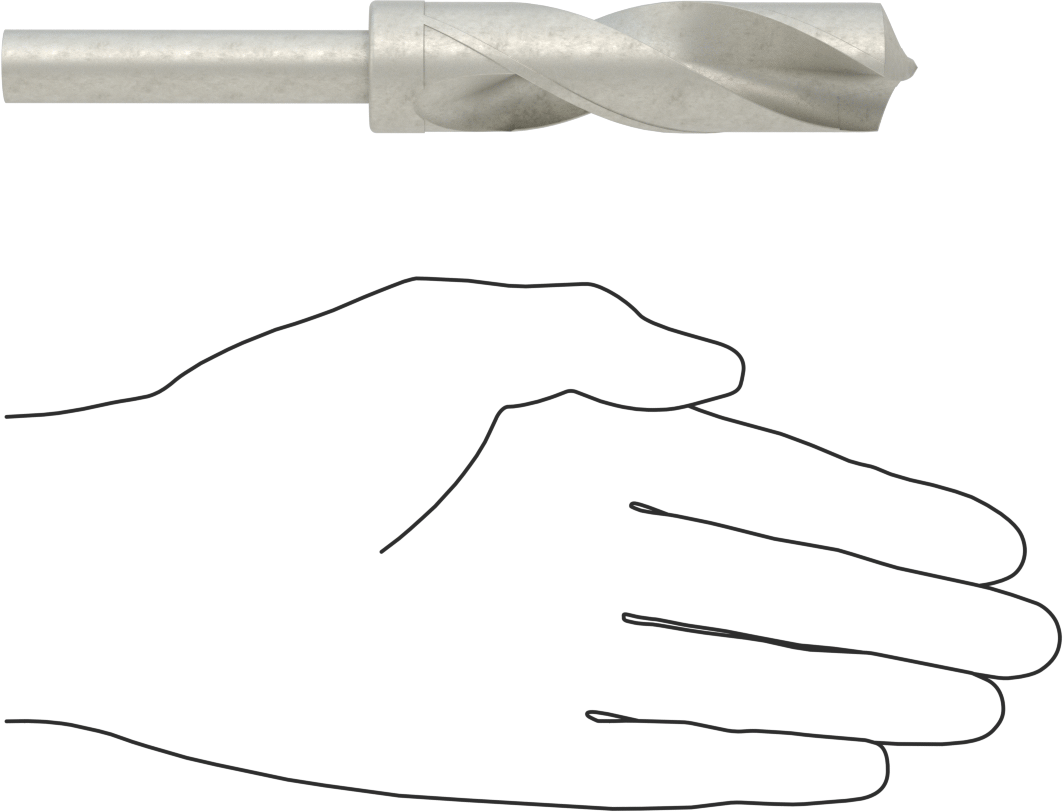 1/2" Çapında Daraltılmış Şaftlı Matkap Ucu, Kaplamasız Karbür Uçlu Çelik, 29/32" Boyut