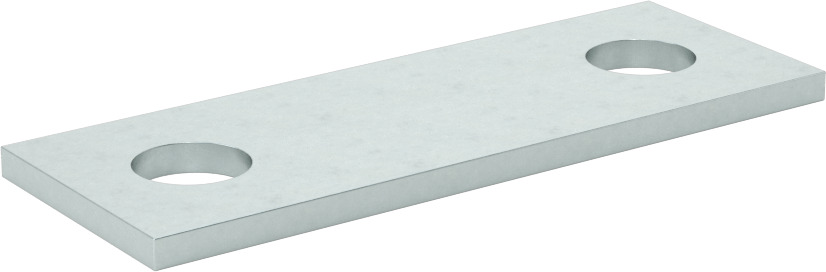 3/8"-16 Dişli Plaka, 1-1/2" İç Çap Çinko Kaplı Çelik U-Cıvata