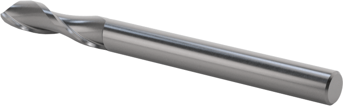 Kaplamasız Karbür Kare 2 Kanallı Parmak Frez, 1/8" Freze Çapı, 1-1/2" Toplam Uzunluk
