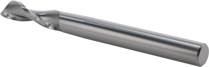 Kaplamasız Karbür Kare 2 Kanallı Parmak Frez, 11/64" Freze Çapı, 2" Toplam Uzunluk