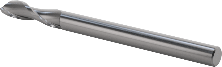 Kaplamasız Karbür Kare 2 Kanallı Parmak Frez, 3/16" Freze Çapı, 2-1/2" Toplam Uzunluk