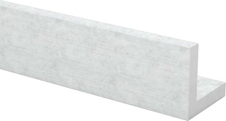 Mimari 6063 Alüminyum 90 Derece Köşebent, 1/8" Duvar Kalınlığı, 5/8“ Yükseklik x 5/8” Dış Genişlik, 8 Fit Uzunluk