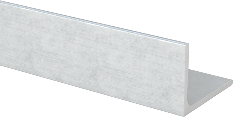 Mimari 6063 Alüminyum 90 Derece Köşebent, Yuvarlak İç Köşe, 1/16" Duvar Kalınlığı, 1" Dış Genişlik, 8' Uzunluk