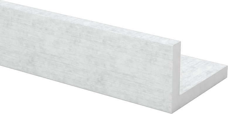 Mimari 6063 Alüminyum 90 Derece Köşebent, 1/8" Duvar Kalınlığı, 5/8“ Yükseklik x 1” Genişlik (Dış), 4 Fit Uzunluk