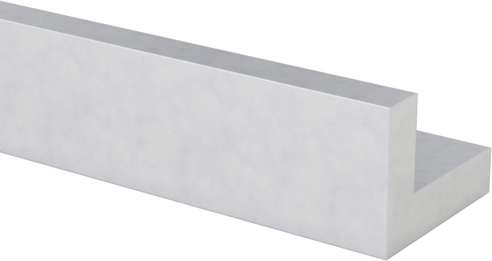 Mimari 6063 Alüminyum 90 Derece Köşebent, 1/8" Duvar Kalınlığı, 3/8“ Yükseklik x 1/2” Dış Genişlik, 4 Fit Uzunluk
