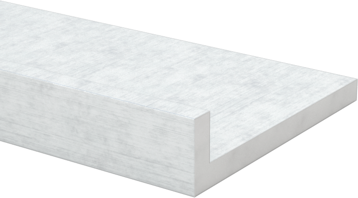 Mimari 6063 Alüminyum 90 Derece Köşebent, 1/8" Duvar Kalınlığı, 3/8“ Yükseklik x 1-1/2” Genişlik Dış, 8 Fit Uzunluk
