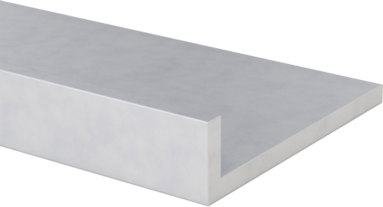 Mimari 6063 Alüminyum 90 Derece Köşebent, 1/8" Duvar Kalınlığı, 1/2“ Yükseklik x 2” Genişlik Dış, 8 Fit Uzunluk