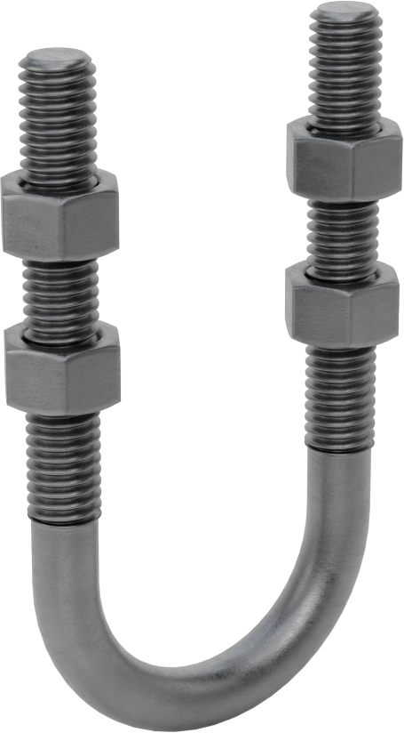 Çelik U-Cıvata, 3/8"-16 Diş Boyutu, 1-3/8" ID