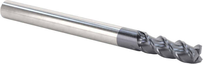 Paslanmaz Çelik ve Titanyum için Karbür Kare Freze Ucu, TiAlN Kaplamalı, 1/8" Freze Çapı, 3/8" Kesme Uzunluğu