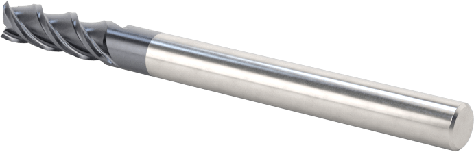 Paslanmaz Çelik ve Titanyum için Karbür Kare Freze Ucu, TiAlN Kaplamalı, 1/8" Freze Çapı, 3/8" Kesme Uzunluğu