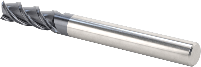 Paslanmaz Çelik ve Titanyum için Karbür Kare Freze Ucu, TiAlN Kaplamalı, 1/4" Freze Çapı, 3/4" Kesim Uzunluğu