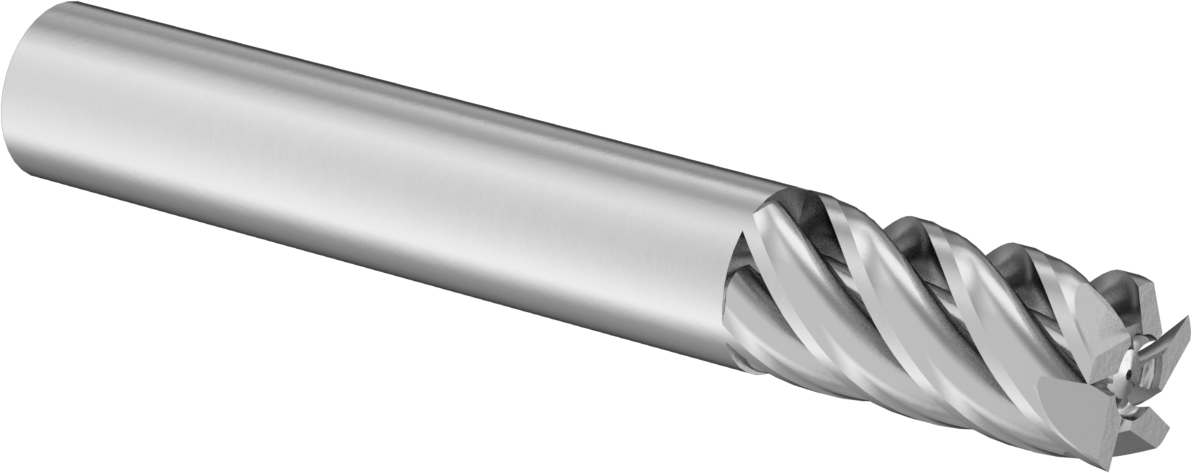 Paslanmaz Çelik ve Titanyum için Karbür Kare Freze Ucu, AlTiN Kaplamalı, 10 mm Freze Çapı, 22 mm Kesme Uzunluğu