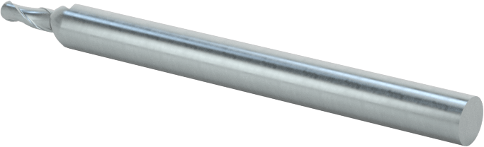 Karbür Küresel Uçlu Freze, Minyatür, TiN Kaplamalı, 2 Yiv, 1/16" Freze Çapı