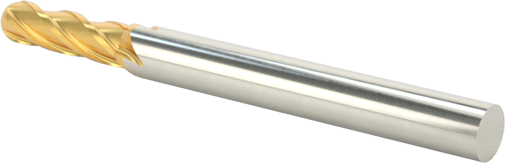 Karbür Küresel Uçlu Freze, TiAlN Kaplamalı, 4 Kanallı, 5/32" Freze Çapı, 2" Toplam Uzunluk