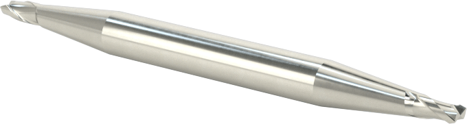 İki Freze Uçlu Karbür Kare Uçlu Freze, Kaplamasız, 2 Yiv, 1/16" Freze Çapı, 1-1/2" Toplam Uzunluk