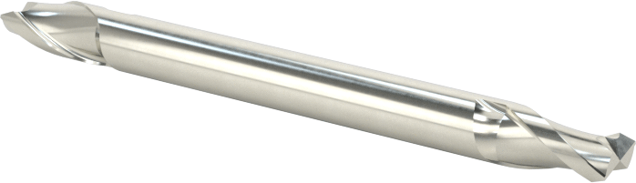 İki Freze Uçlu Karbür Kare Uçlu Freze, Kaplamasız, 2 Yiv, 1/8" Freze Çapı, 1-1/2" Toplam Uzunluk