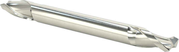 İki Freze Uçlu Karbür Kare Uçlu Freze, Kaplamasız, 2 Yiv, 3/16" Freze Çapı, 2" Toplam Uzunluk