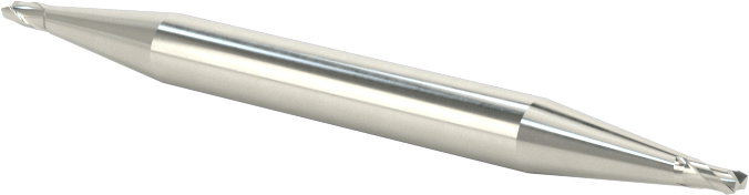 İki Freze Uçlu Karbür Kare Uçlu Freze, Kaplamasız, 2 Yiv, 3/64" Freze Çapı, 1-1/2" Toplam Uzunluk