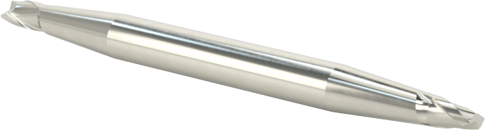 İki Freze Uçlu Karbür Kare Uçlu Freze, Kaplamasız, 2 Yiv, 5/64" Freze Çapı, 1-1/2" Toplam Uzunluk