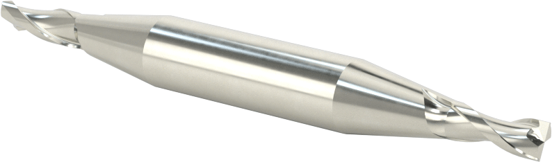 İki Freze Uçlu Karbür Kare Uçlu Freze, Kaplamasız, 2 Yiv, 3/16" Freze Çapı, 3-1/4" Toplam Uzunluk